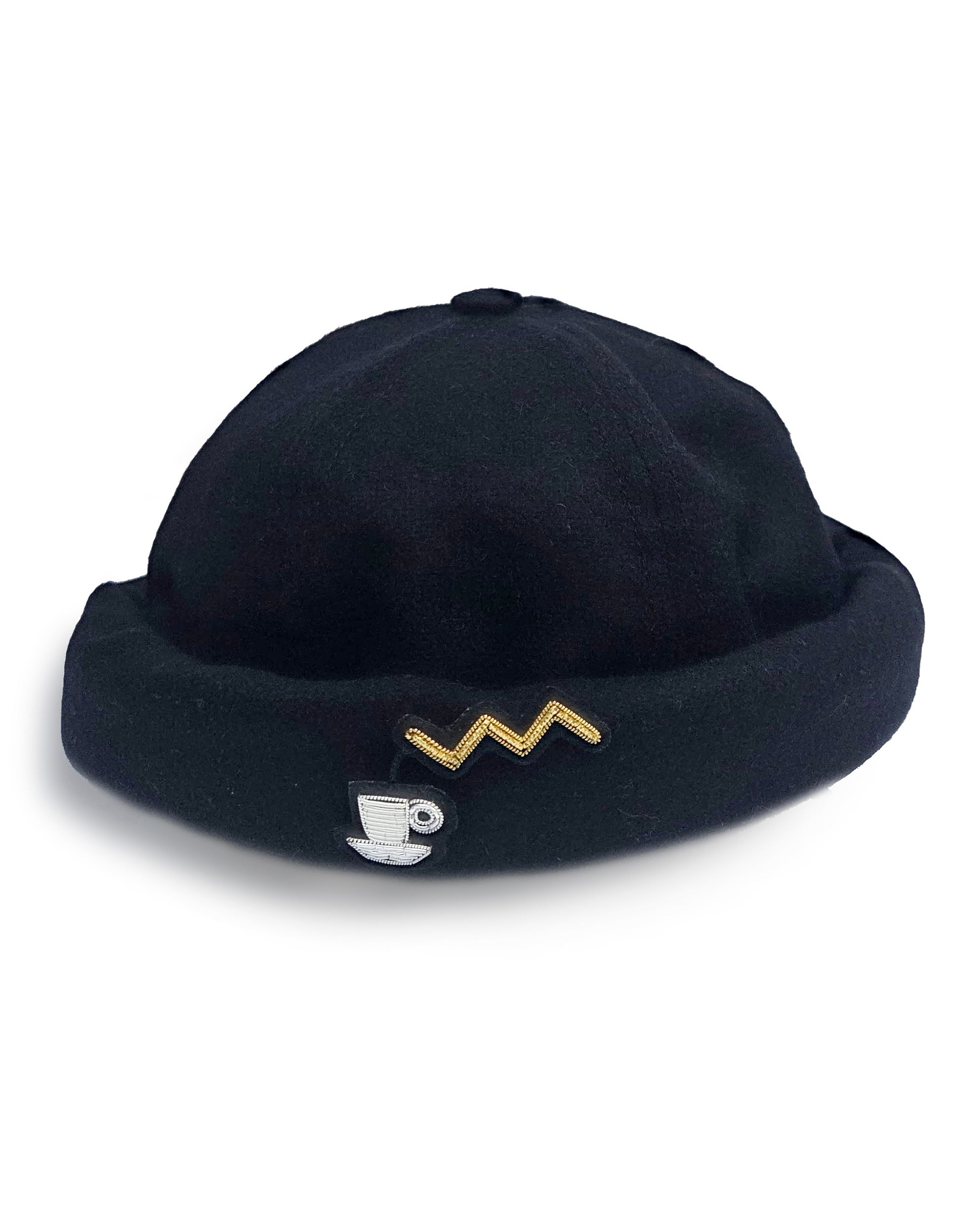 MIKI DOCKER HAT BLACK TURKISH COFFEE WOOL