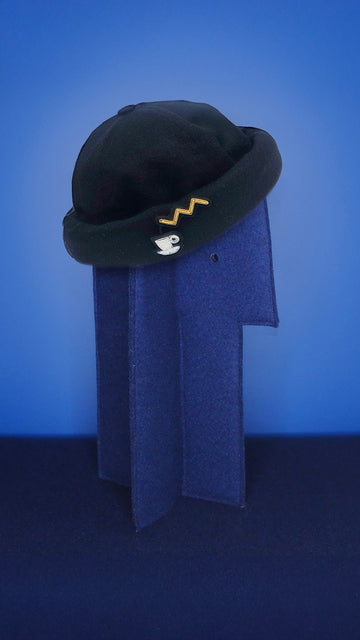 MIKI DOCKER HAT BLACK TURKISH COFFEE WOOL