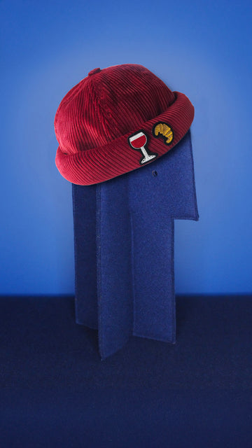 MIKI DOCKER HAT RED BISTROT CORDUROY