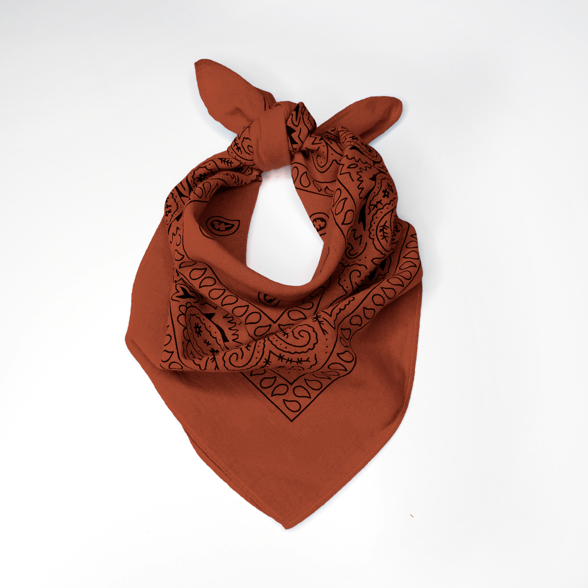BANDANA MARRON LAVÉ ET FUMÉ – upcyclé