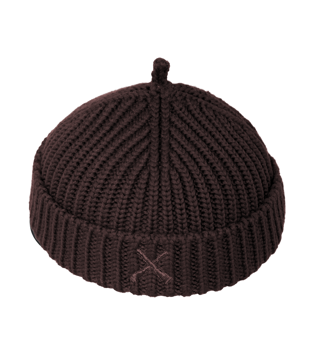 BONNET MIKI EN LAINE MARRON
