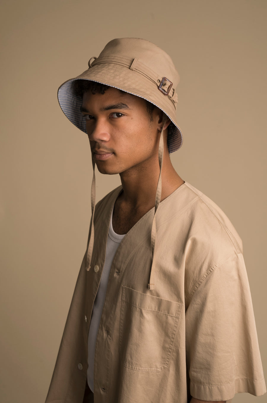 BUCKET HAT TRENCH SESAME & STRIPE