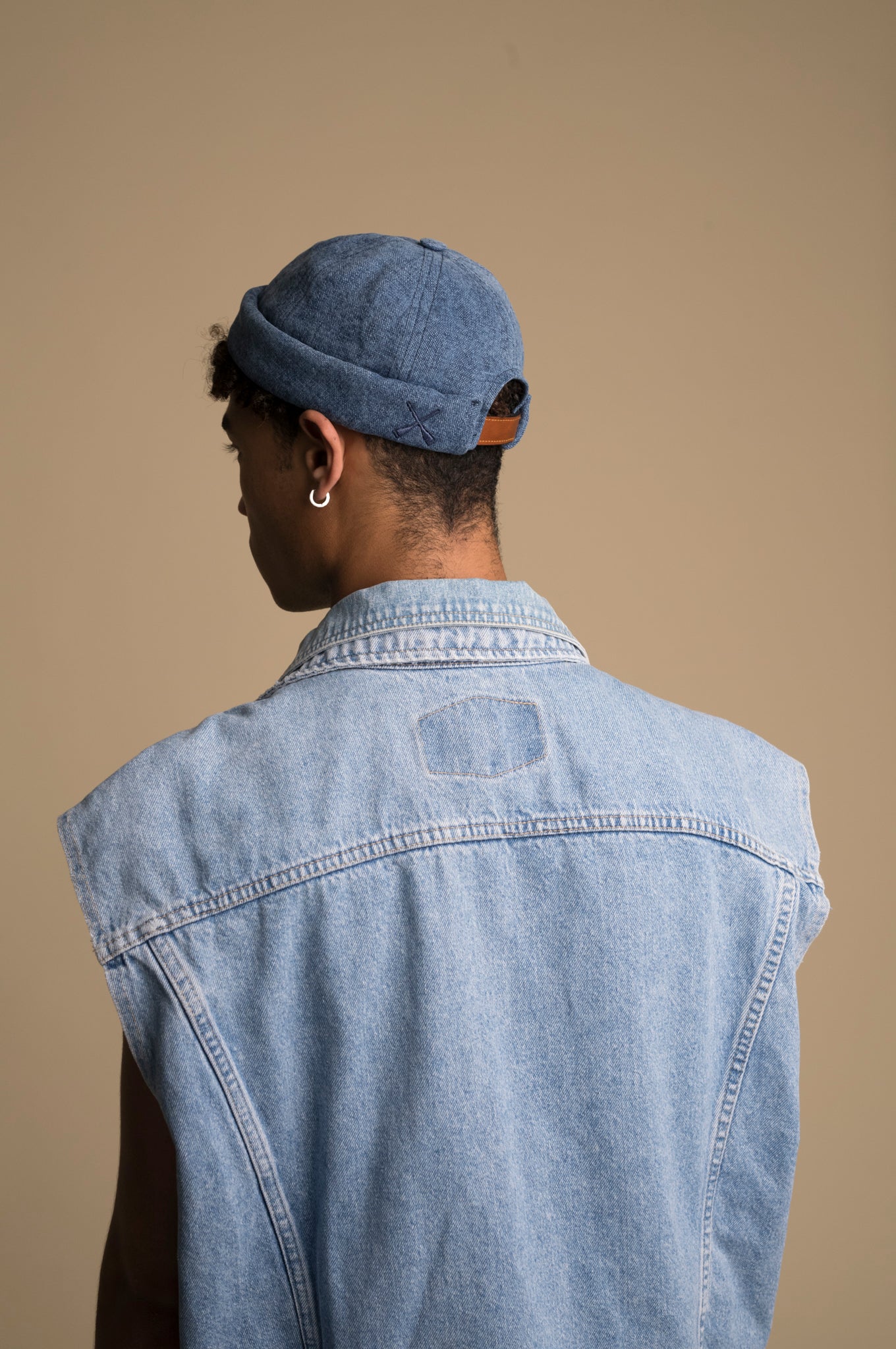 MIKI DOCKER HAT LINEN INDIGO WASHED