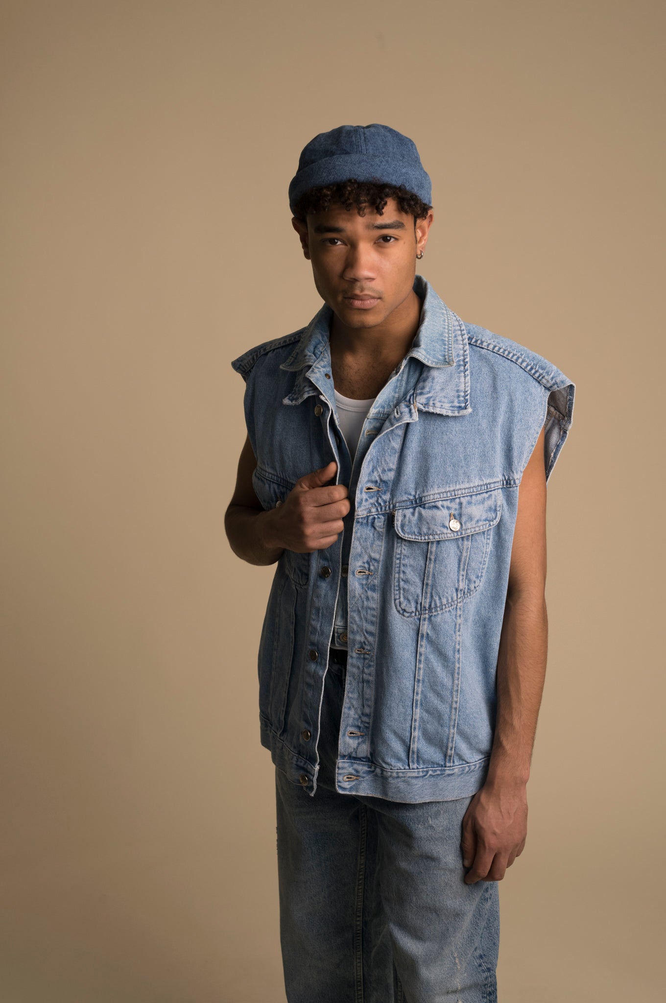 MIKI DOCKER HAT LINEN INDIGO WASHED