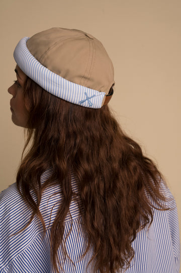 MIKI DOCKER HAT SESAME & STRIPE