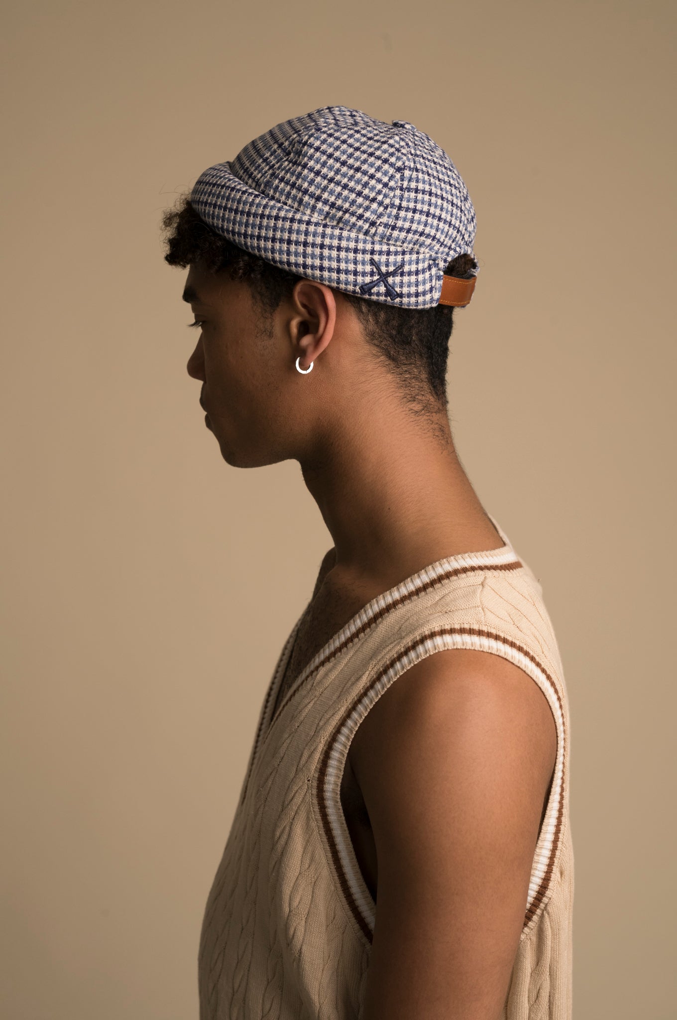 MIKI DOCKER HAT BLUE CHECK