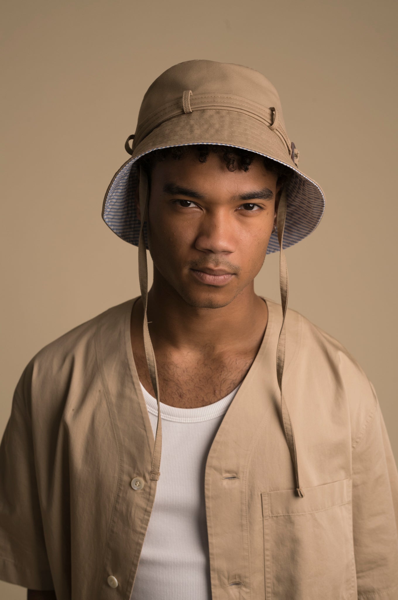 BUCKET HAT TRENCH SESAME & STRIPE