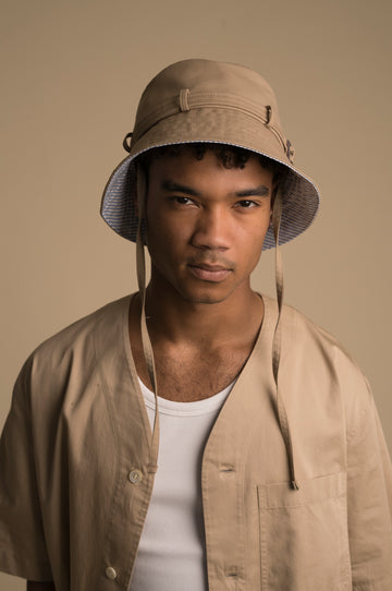 BUCKET HAT TRENCH SESAME & STRIPE
