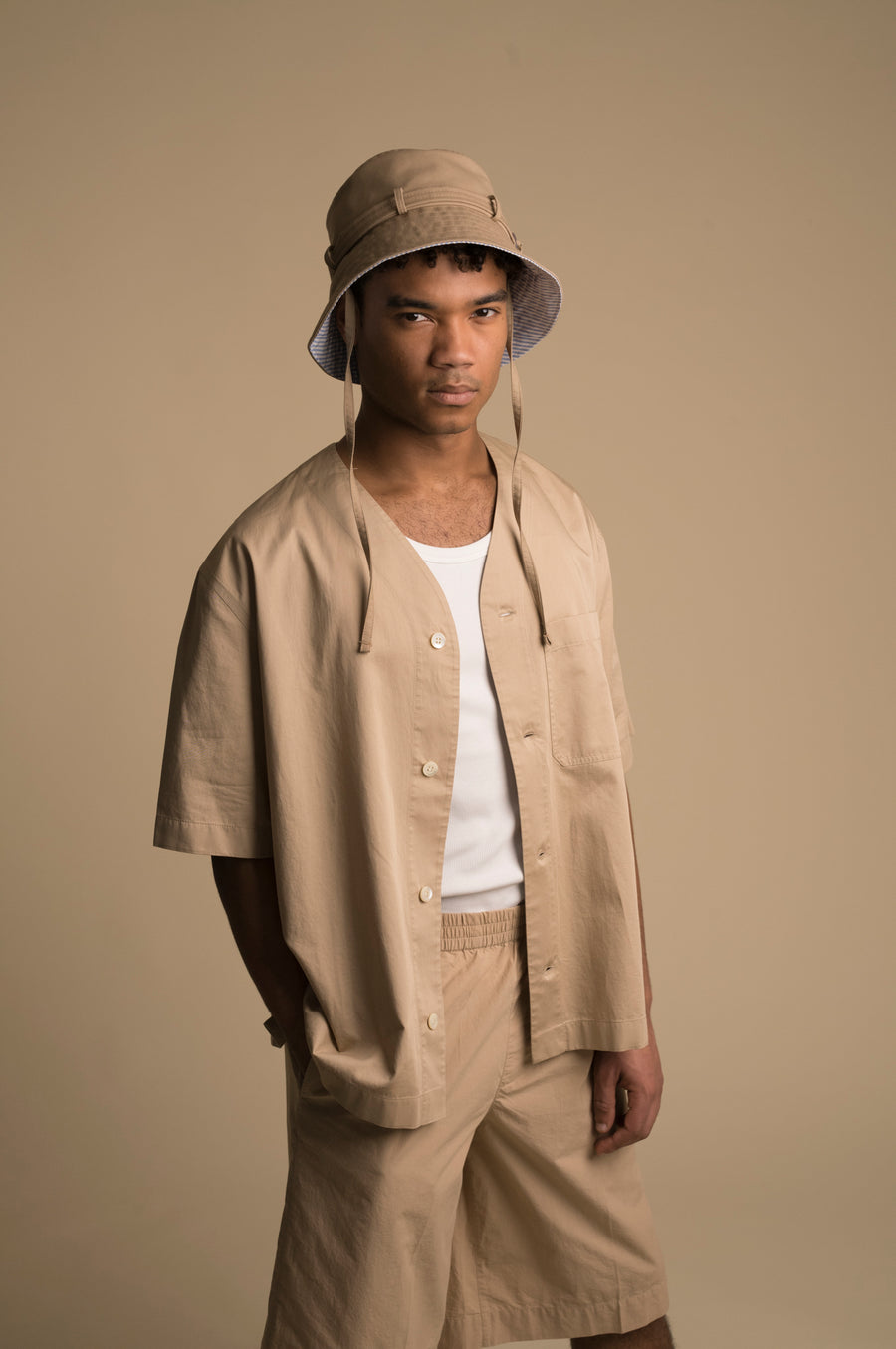 BUCKET HAT TRENCH SESAME & STRIPE