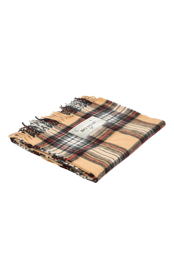 LAMBWOOL SCARF TARTAN BEIGE
