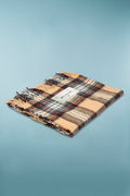 ÉCHARPE EN LAINE D'AGNEAU À TARTAN BEIGE
