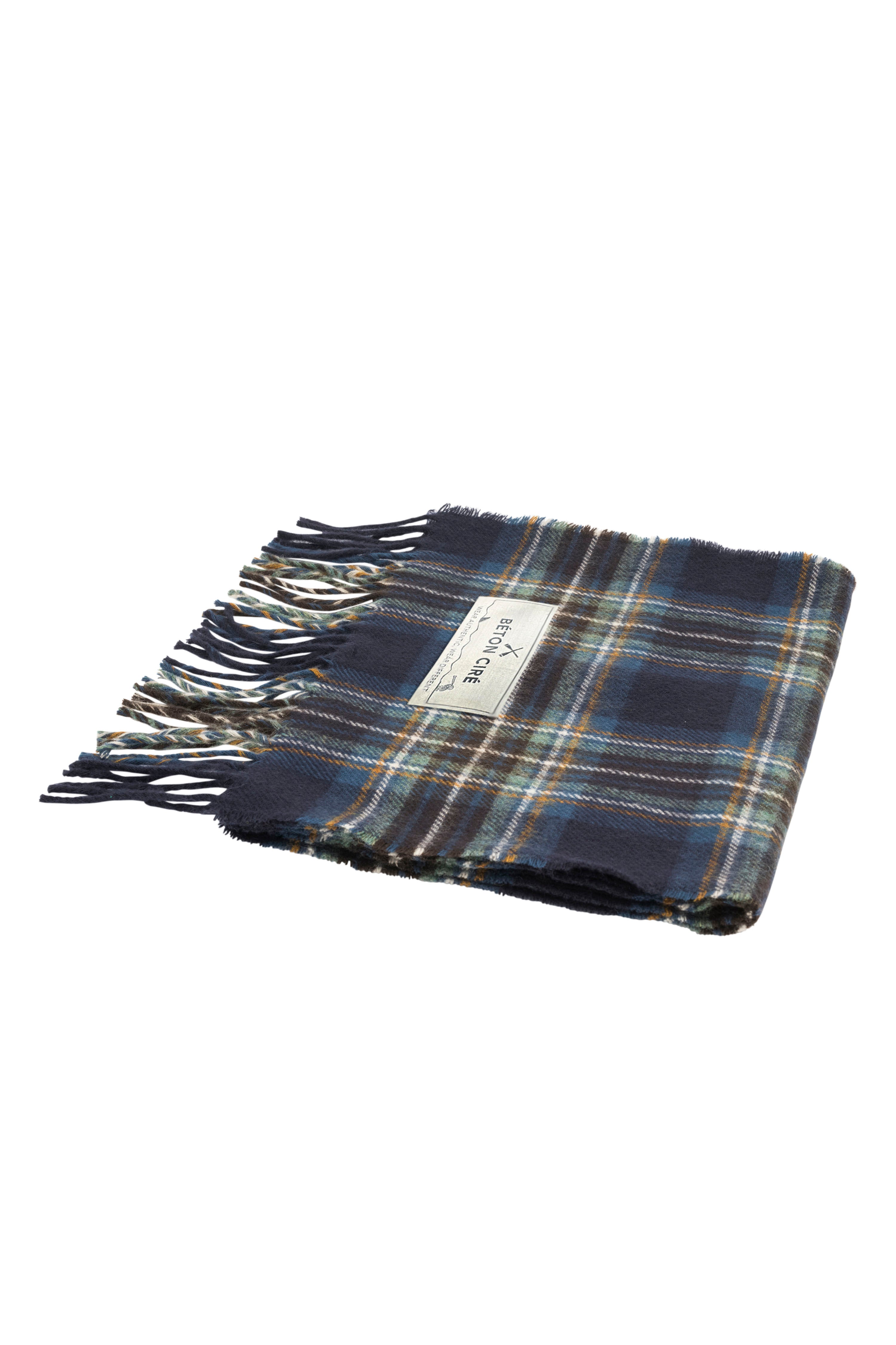 Chapeau docker MIKI en laine tartan marine