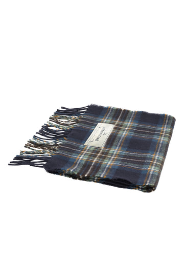LAMBWOOL SCARF TARTAN BLUE