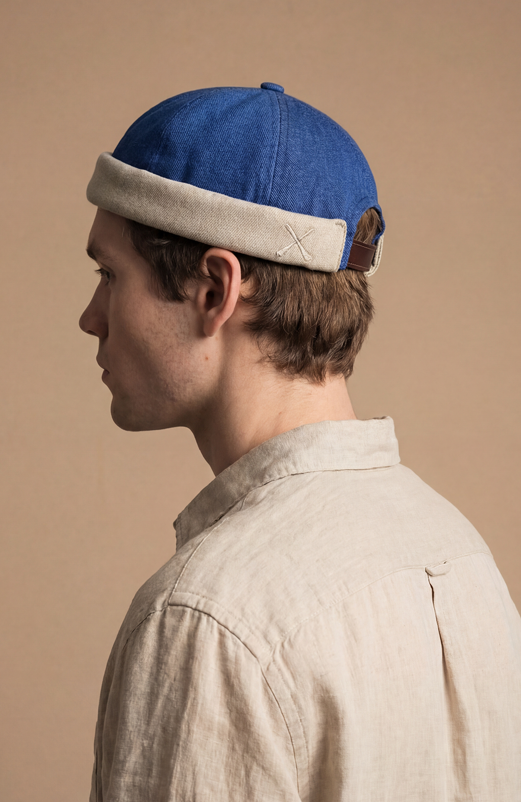 CHAPEAU DE DOCKER MIKI - BI-COULEUR MARINE ET CRÈME