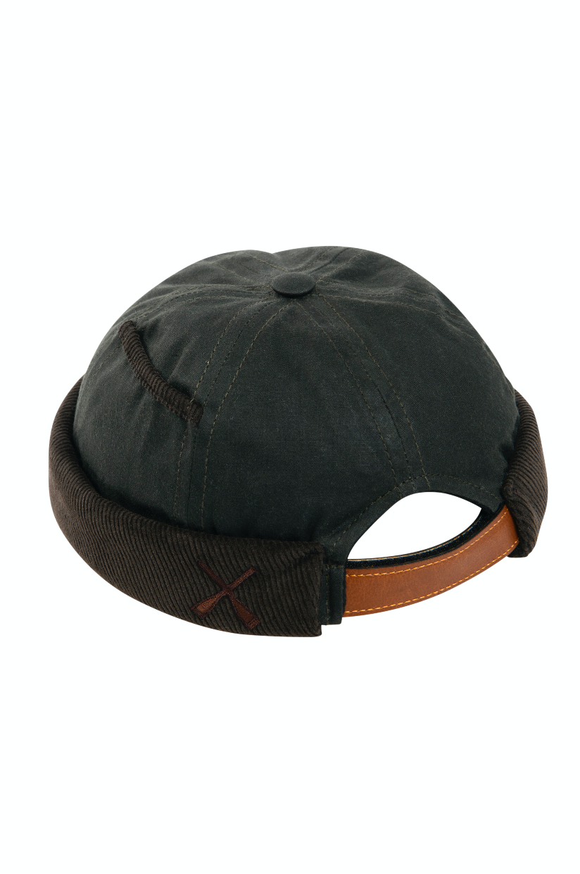 MIKI DOCKER HAT BOUR KAKI WAXED COTTON