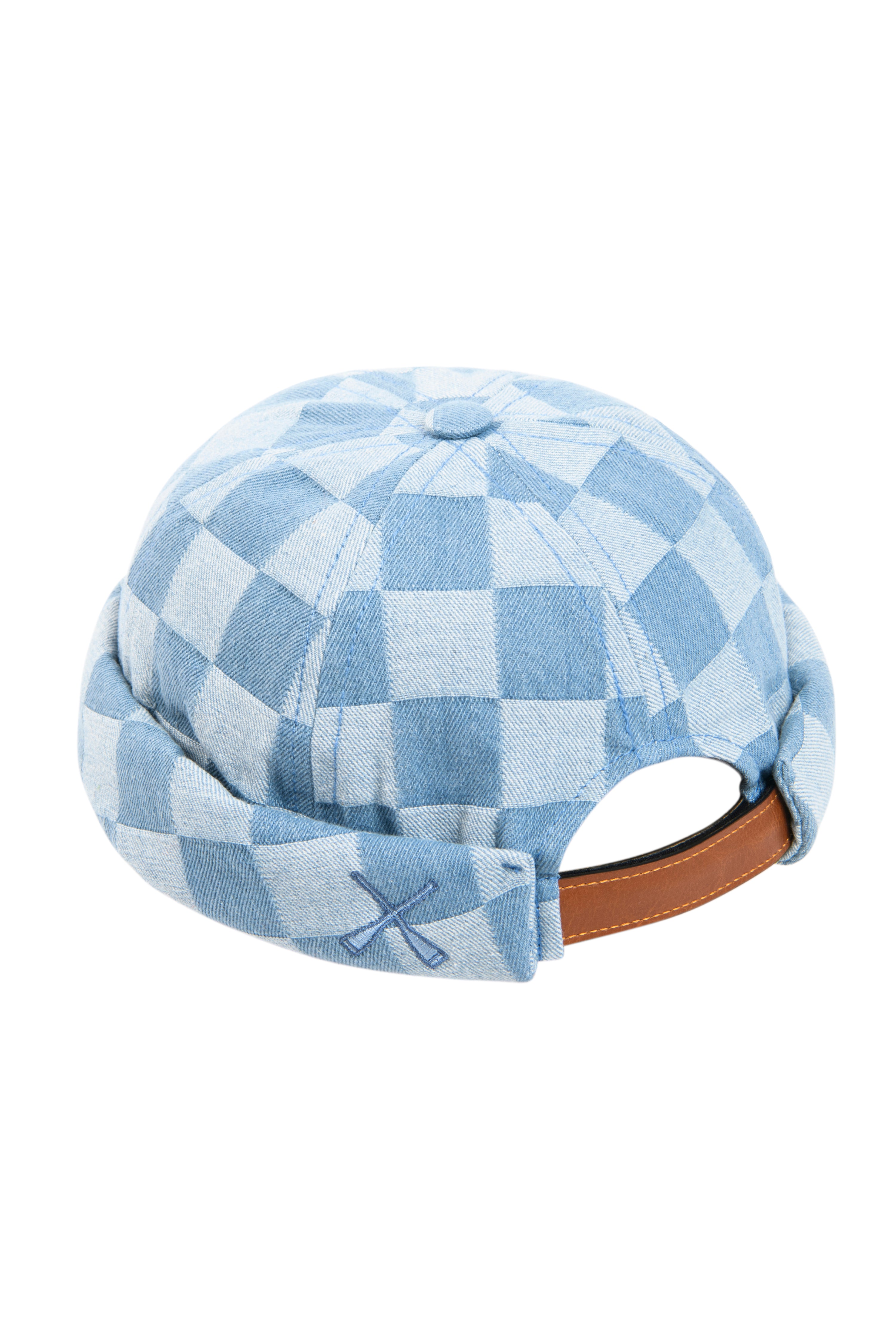 CHAPEAU DOCKER MIKI À CARREAUX EN JEAN