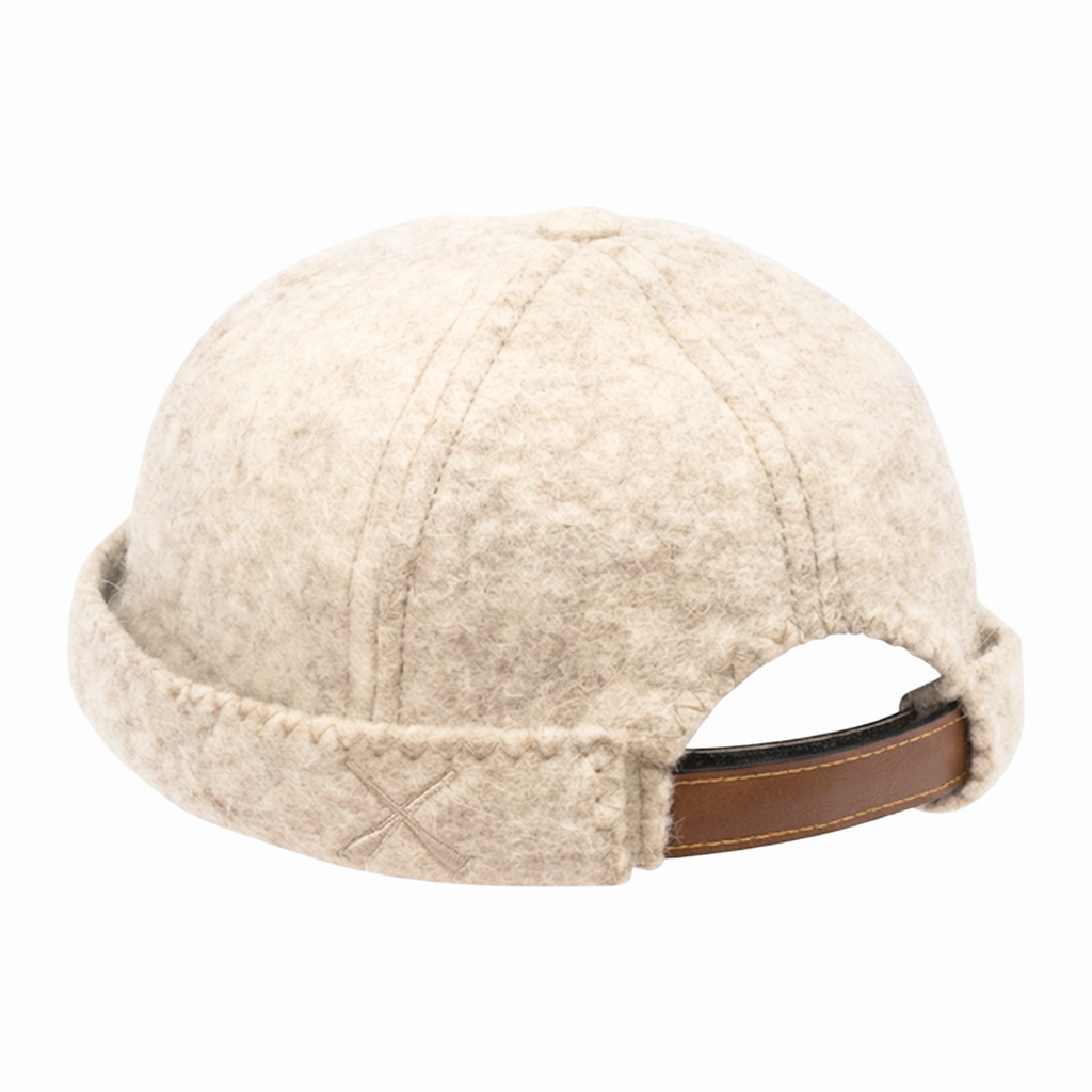 BONNET MIKI DOCKER EN FEUTRE DE LAINE ARTISANAL AVOINE