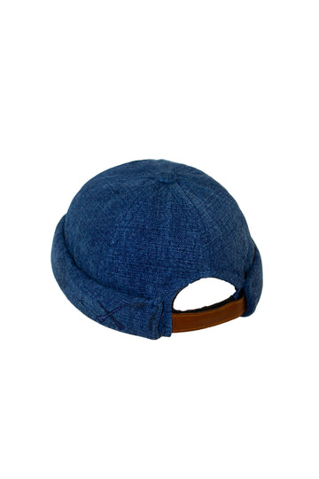 MIKI DOCKER HAT LINEN INDIGO WASHED