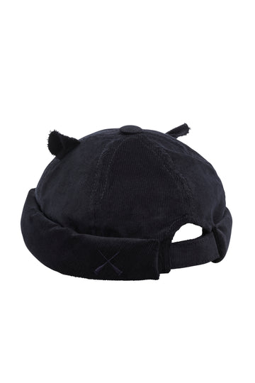 MINI DOCKER HAT BLUE VELVET EARS