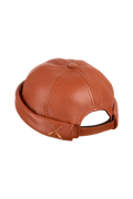 CHAPEAU DOCKER MIKI EN CUIR CIRÉ CAMEL