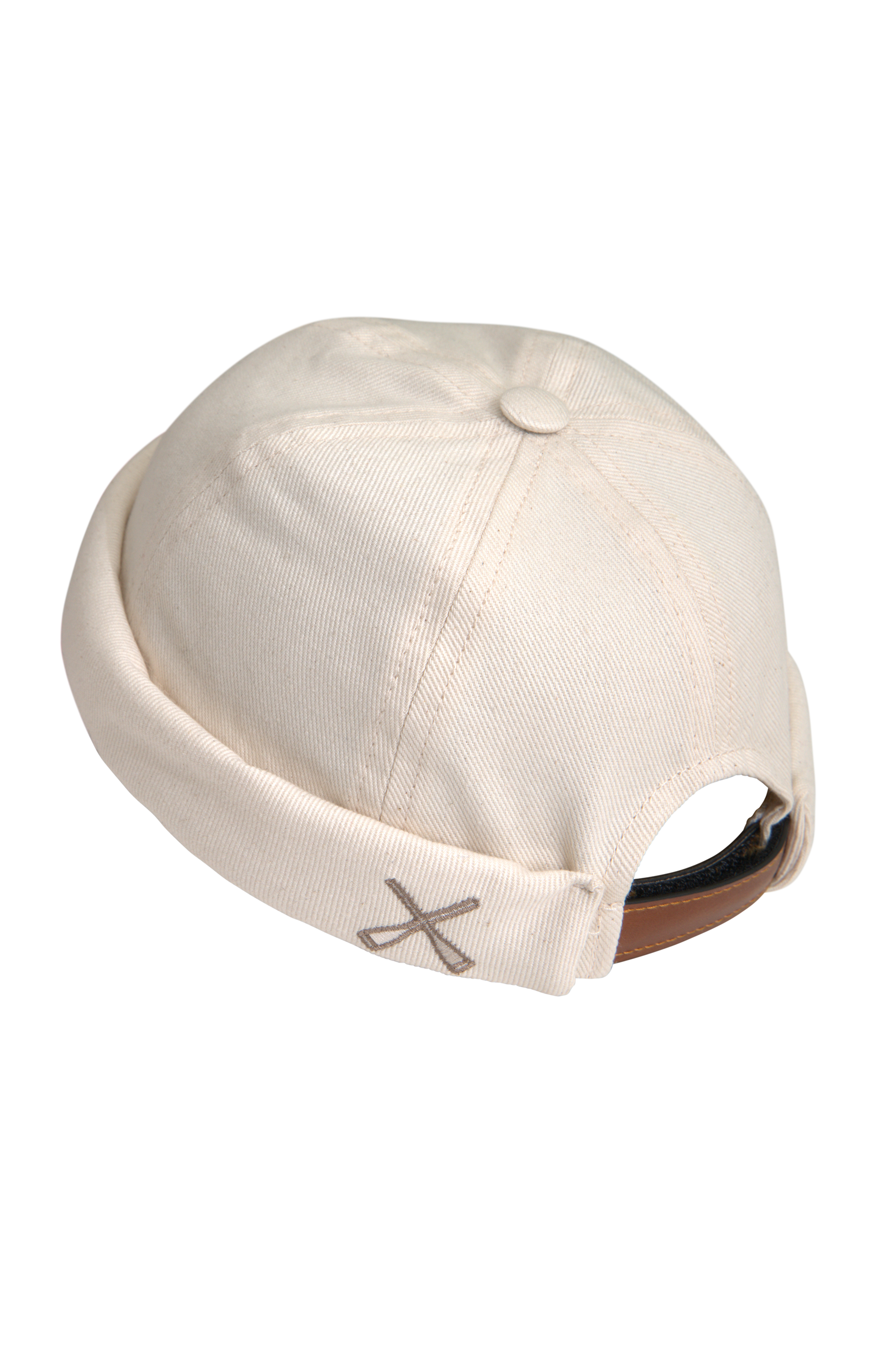 MIKI DOCKER HAT WHITE CREAM DENIM