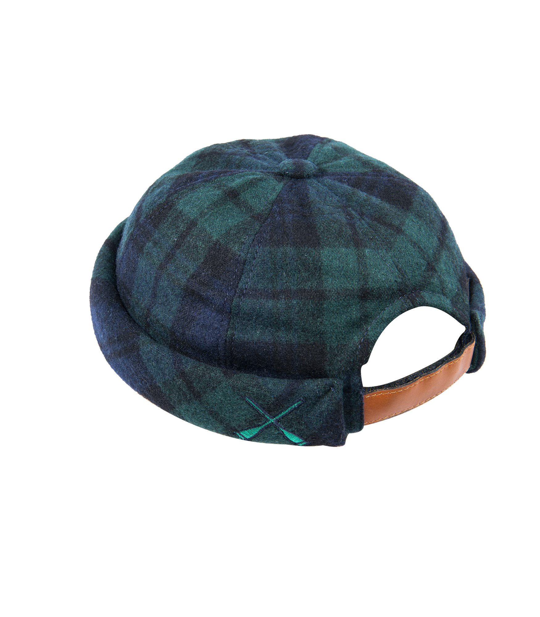 BONNET DOCKER MIKI EN LAINE À TARTAN VERT