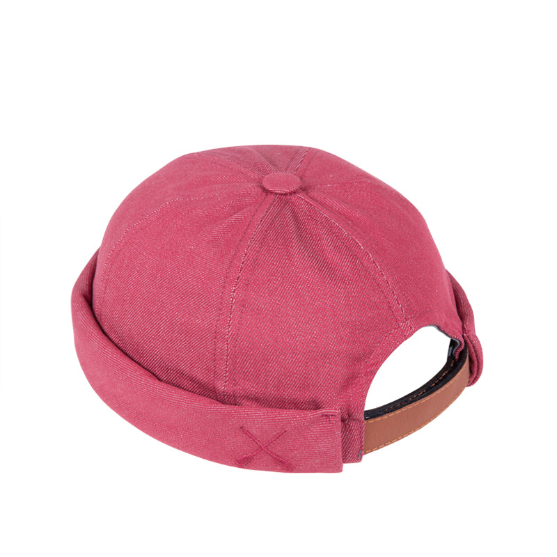 MIKI DOCKER HAT RED RECYCLED DENIM